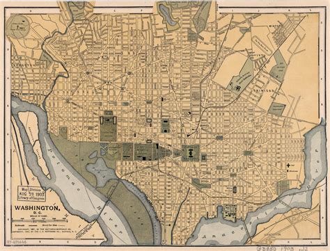 Map Of Washington Dc Old Historical And Vintage Map Of Washington Dc