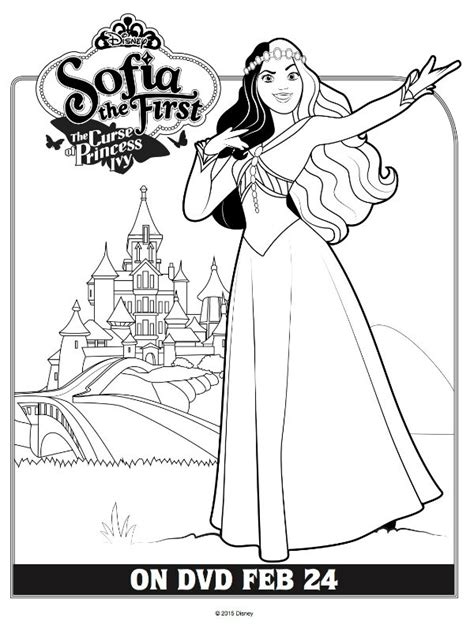 Make your own color by numbers (or letters) pages ! Disney Sofia the First Curse of Princess Ivy Coloring Page ...