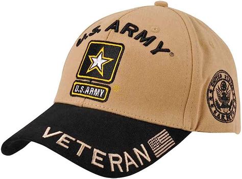 Us Army Star Logo Hat Black And Tan Official Licensed Clothing