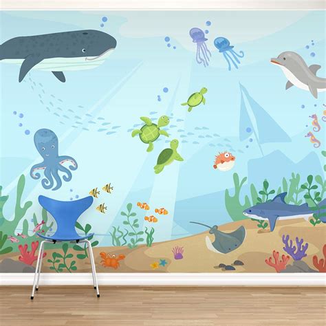 Removable Under The Sea Wall Mural For Kids Wallums