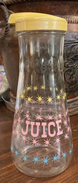 Vintage Mcm Hazel Atlas Atomic Starburst Juice Carafe Pitcher H With
