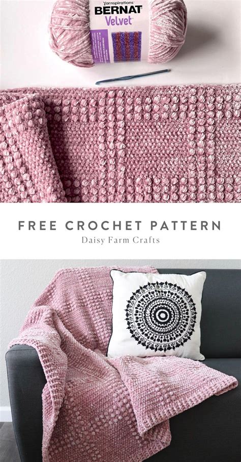 Free Pattern Crochet Velvet Windowpane Throw By Daisy Farm Crafts