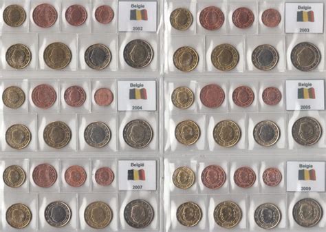 Belgium Year Packs Euro Coins 2002 Through 2005 2007 And 2009
