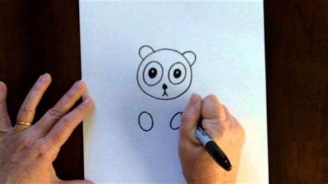 Art Lesson For Kids How To Draw A Cartoon Panda Bear Baby Easy Drawing