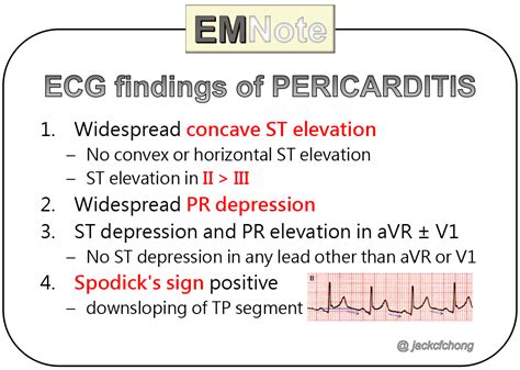 Acute pericarditis is an inflammatory process involving the pericardium that results in a clinical syndrome characterized by chest pain, pericardial friction rub, changes in the electrocardiogram. EMNote.org - EMNote