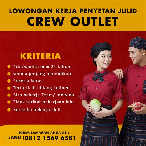 Temukan info lowongan kerja terbaru april 2021 sesuai lokasi, pendidikan, keahlian dan gaji yang anda inginkan hanya di loker.id. Lowongan Kerja Crew Outlet di Penyetan Julid - Surakarta - Portal Info Lowongan Kerja Terbaru di ...