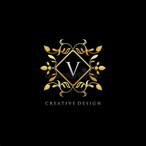 Classy Gold Royal V Letter Logo Stock Illustration Illustration Of