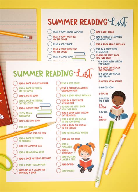 Printable Summer Reading Challenge List For Kids Happiness Is Homemade