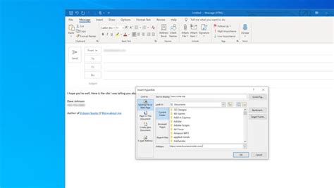 How To Create A Hyperlink In A Microsoft Outlook Email
