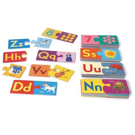 Alphabet And Number Puzzle Pairs Matching Game Toy Sense