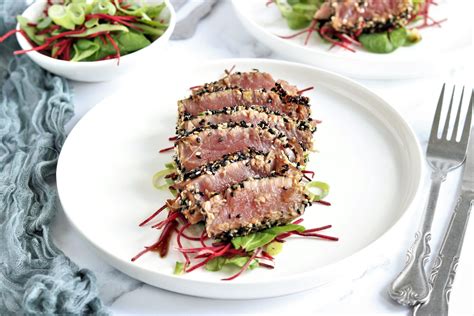 Marinated Tuna Steak With Sesame Seeds Dining And Cooking