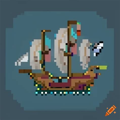 Pirate Ship Pixel Art On Craiyon