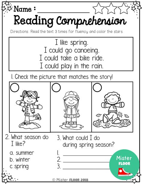 ️free Spring Reading Comprehension Worksheets Free Download