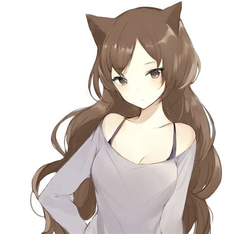 Sweater Brown Hair Cute Anime Girl