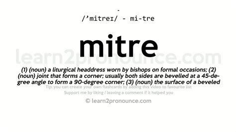 Pronunciation Of Mitre Definition Of Mitre Youtube