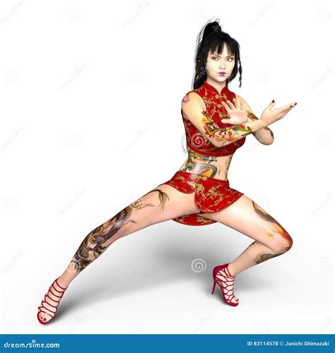 Девушка Kung Fu иллюстрация штока иллюстрации насчитывающей тренировка 83114578