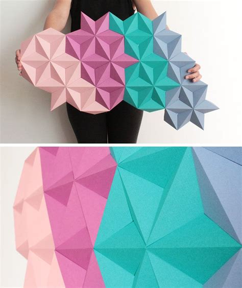 A Collection Of Geometric Origami Wall Art Origami Wall Art Origami