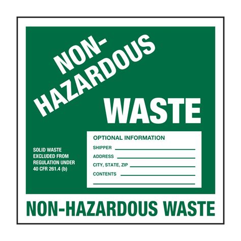 Free Printable Non Hazardous Waste Labels Printable Word Searches