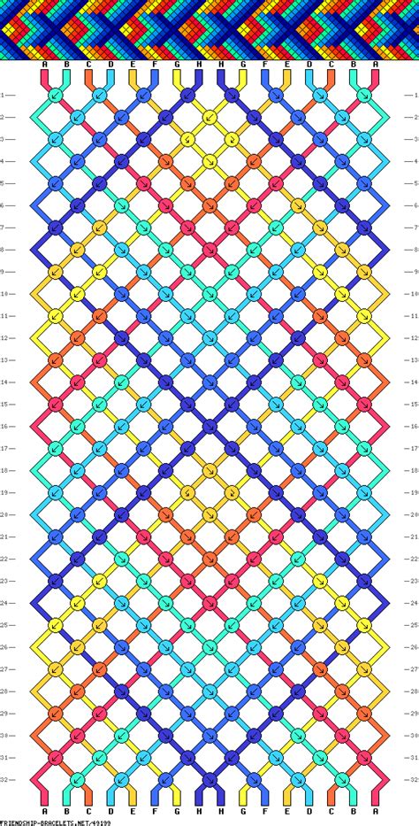 To make the diagonal knot pattern, you will start from left to right and. friendship bracelet pattern 16 strings 8 colors A-H(2) | Diy friendship bracelets patterns ...