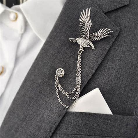 Fashion Men S Flying Eagle Brooch Vintage Party Formal Suits Lapel Pins Brooch Men Classic Male