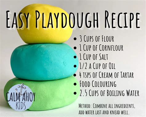 Easy Homemade Playdough Recipe Calm Ahoy Kids