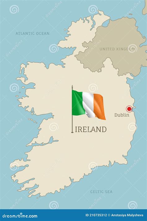 Cartina Geografica Dell Irlanda Illustrazione Vettoriale