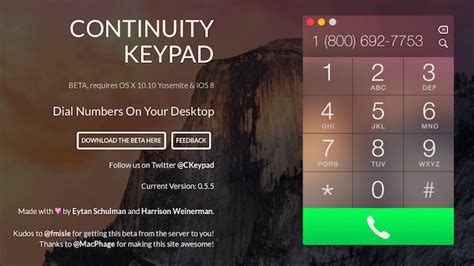 Continuity Keypad Aplikace Která Měla Být Obsažena V Os X Yosemite