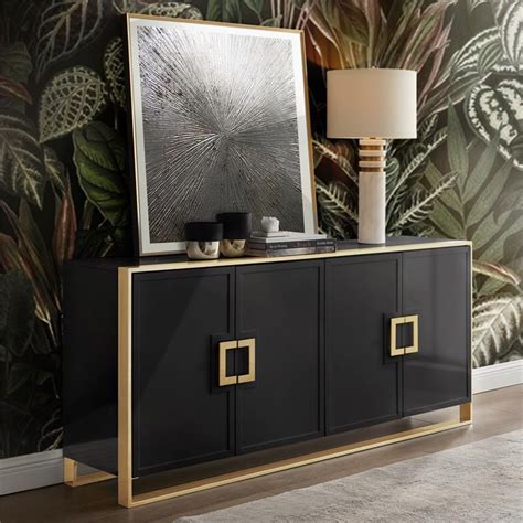 Inspired Home Ulani Sideboard Buffet In Black Sd133 09bk Cx