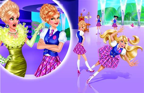 barbie dolls are dancing around in dresses and hair styles for the game s official title screen