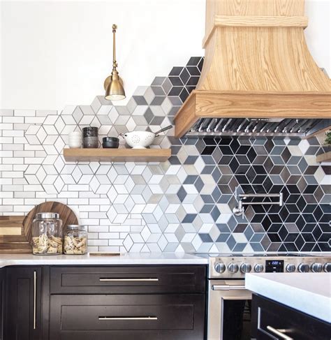 7 Modern Ways To Mix And Match Tile Shapes Geometric Tiles Kitchen