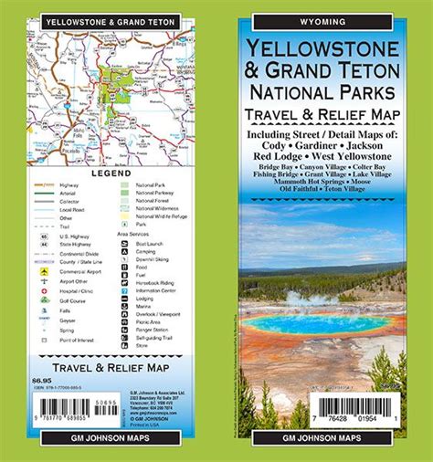 Yellowstone Grand Teton National Parks Wyoming Recreation Map Gm