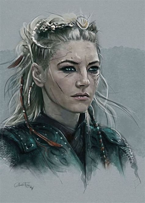 Lagertha Poster By Claudio Tosi Displate Viking Warrior Woman