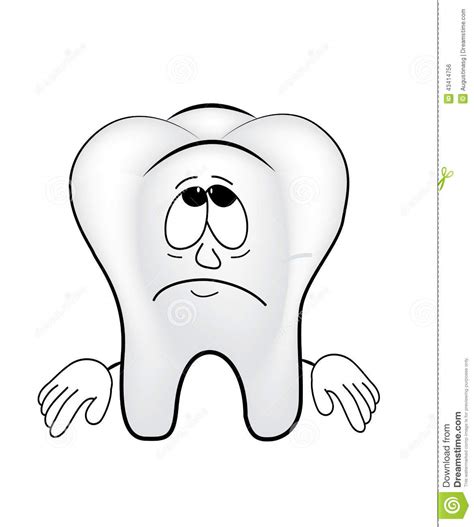 Sad Tooth Cartoon Stock Illustration Illustration Of Sorrow 43414756