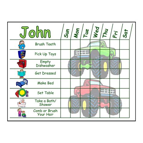 Childrens Chore Chart With Chore Pictures You Pick The Etsy