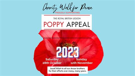 Poppy Appeal Collection 2023 Charity Walk For Peace A Walk In Pursuit Of Service To Humanity