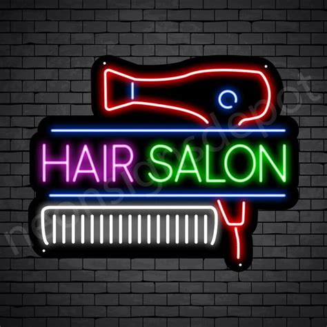 Hair Salon Neon Sign Hair Salon Blower And Comb Neon Signs Depot