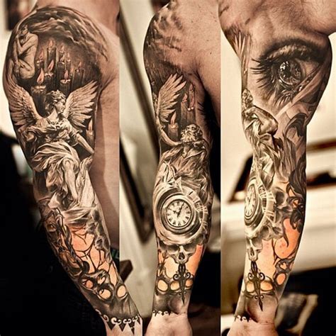 Full sleeve tattoo info for men can include large tattoo designs that wrap around the entire arm or can just be a single piece around the bicep area. Top 100 Best Sleeve Tattoos For Men: Cool Design Ideas ...