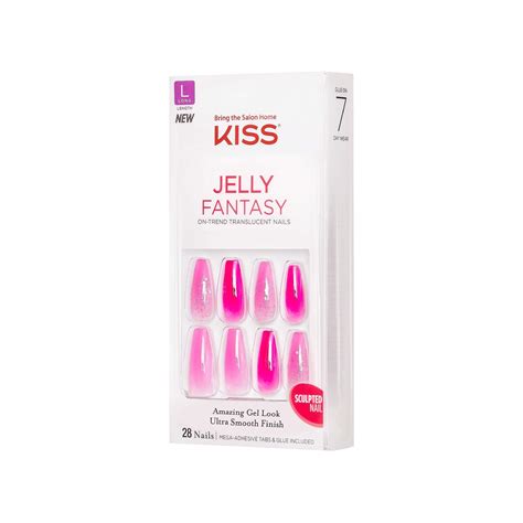 Kiss Jelly Fantasy On Trend Translucent Sculpted Nails Long Coffin