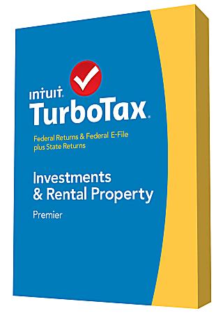 TurboTax Premier Federal E File State Investments Rental Property