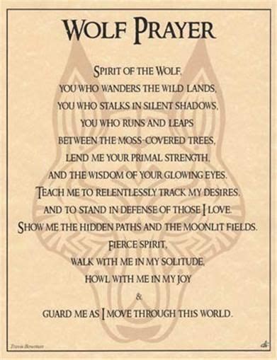 Wolf Prayer Parchment For Book Of Shadows Page Pagan Wicca Witch