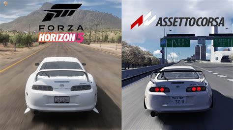 Forza Horizon 5 Vs Assetto Corsa 2JZ Toyota Supra Sound YouTube