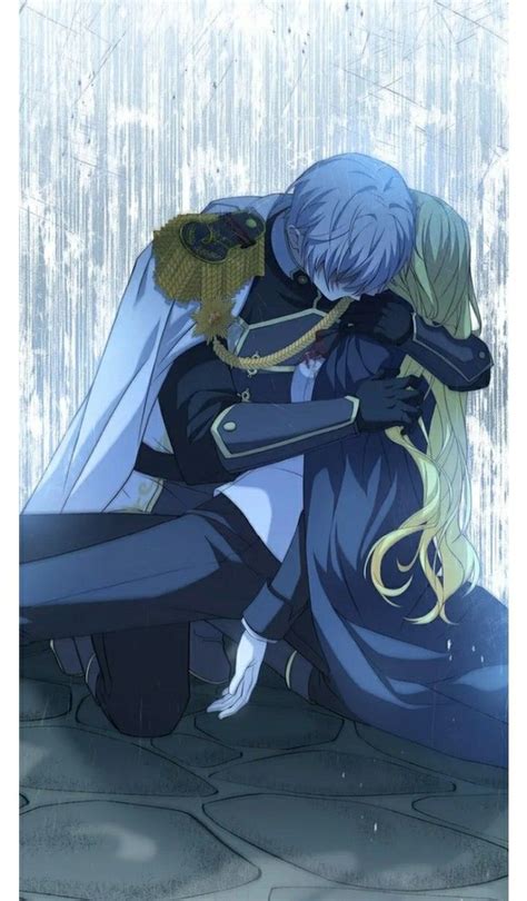 Two Anime Characters Hugging In The Rain