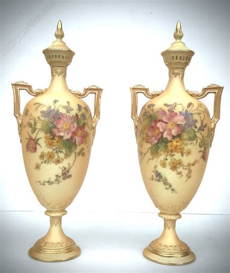 Antiques Atlas Lovely Pair Of Royal Worcester Blush Ivory Vases