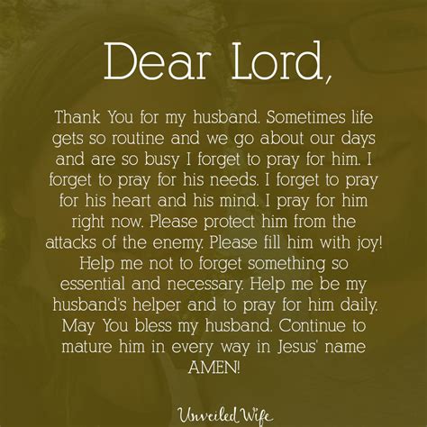 Prayer Praying For My Husband