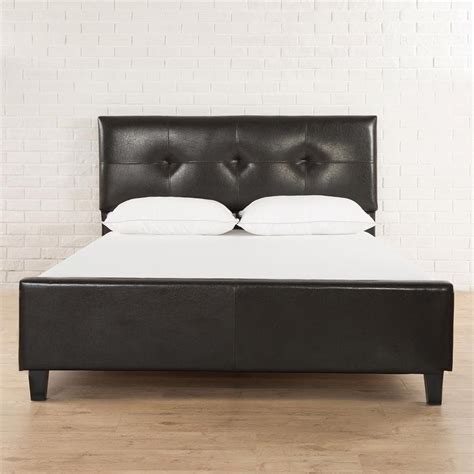 Zinus Tufted Faux Leather Upholstered Platform Bed With