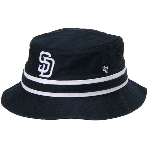 Mens San Diego Padres 47 Brand Navy Blue Striped Bucket Hat