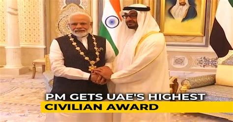 pm modi honoured with uae s highest civilian award