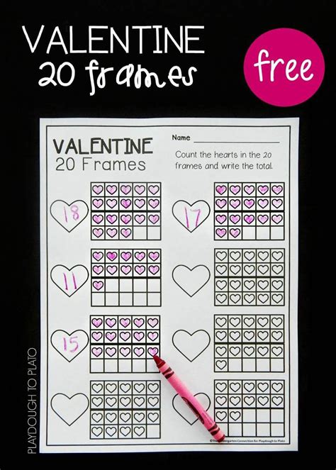 Valentine Twenty Frames Kindergarten Valentines Math Valentines