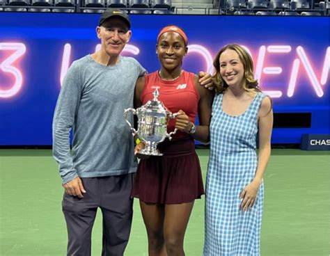 Coco Gauff Poses With Her Coach Brad Gilbert And His Babe After