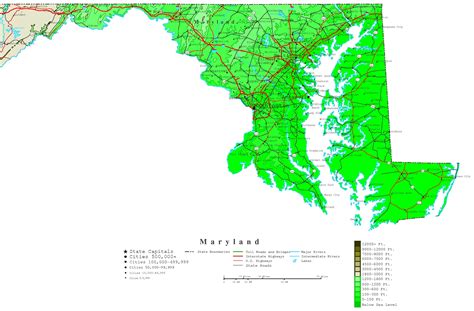 Maryland Contour Map